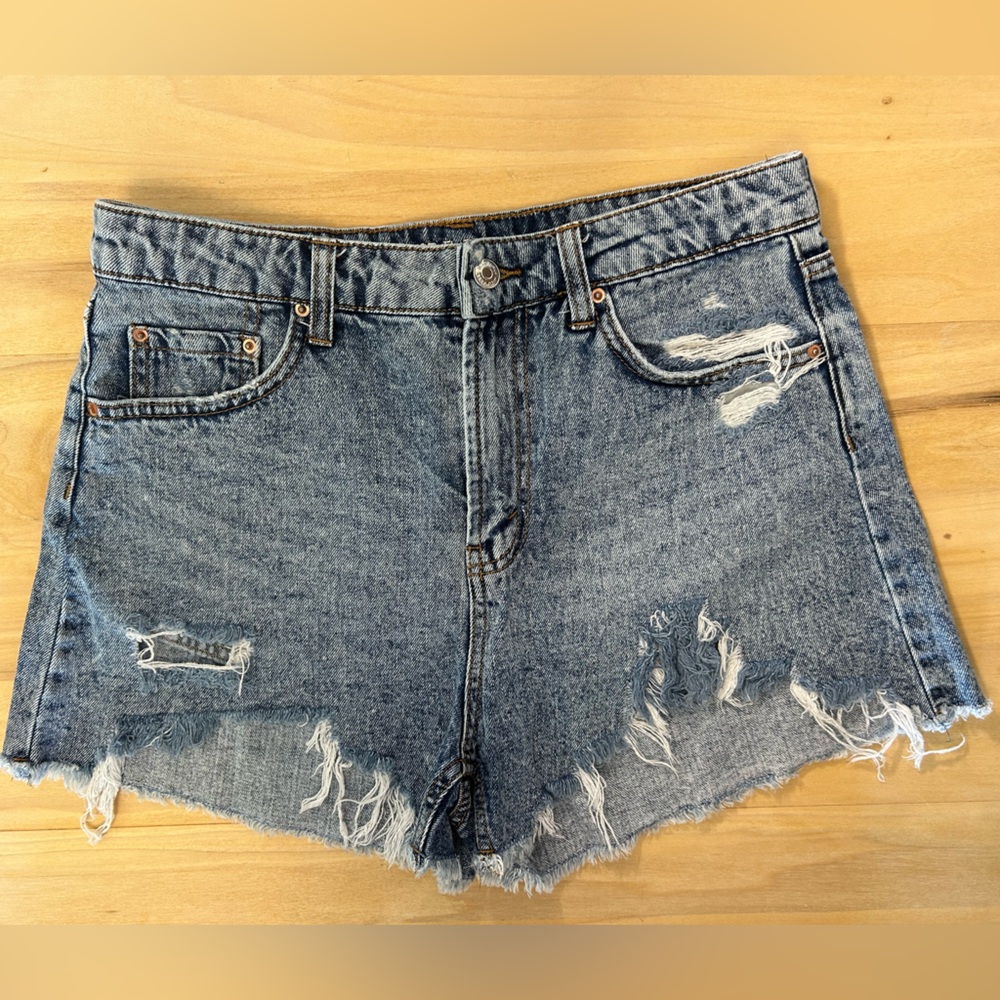 Wild Fable Denim Distressed Women High Rise Shorts 10 Juniors fit